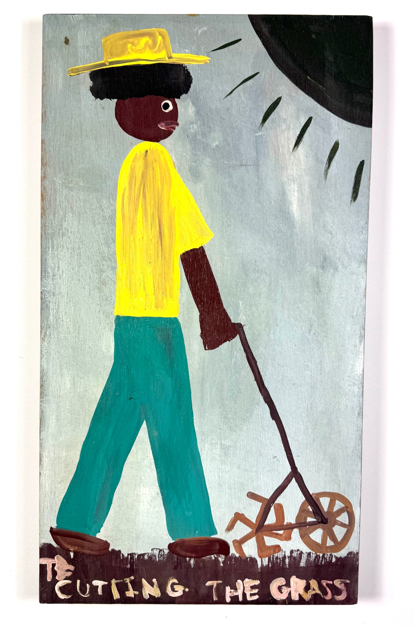 Tim Brown Painting - Cutting the grass, 1980s
