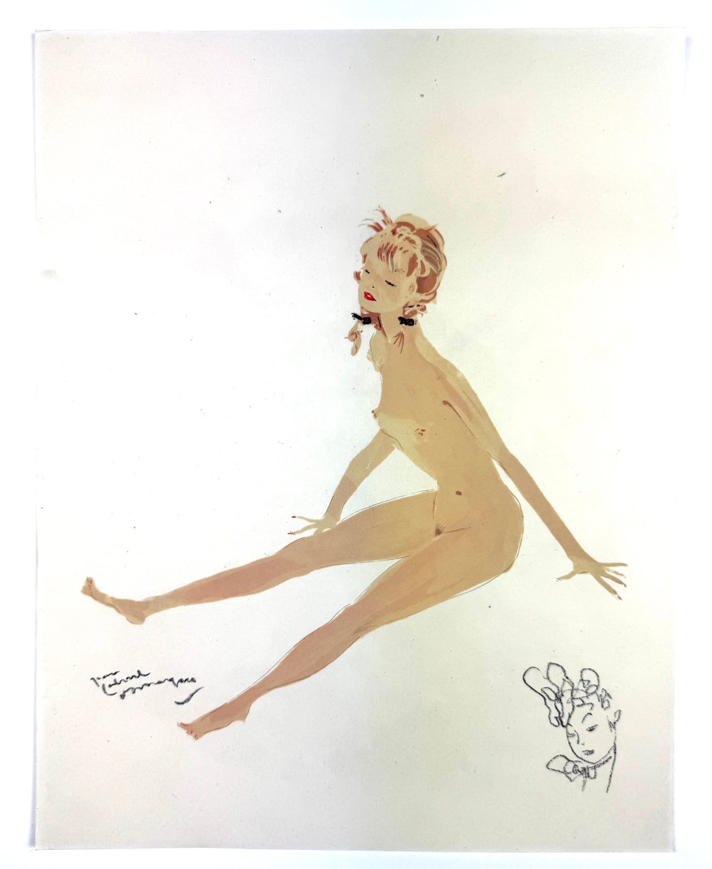 Original Jean-Gabriel Domergue Lithograph, 1956