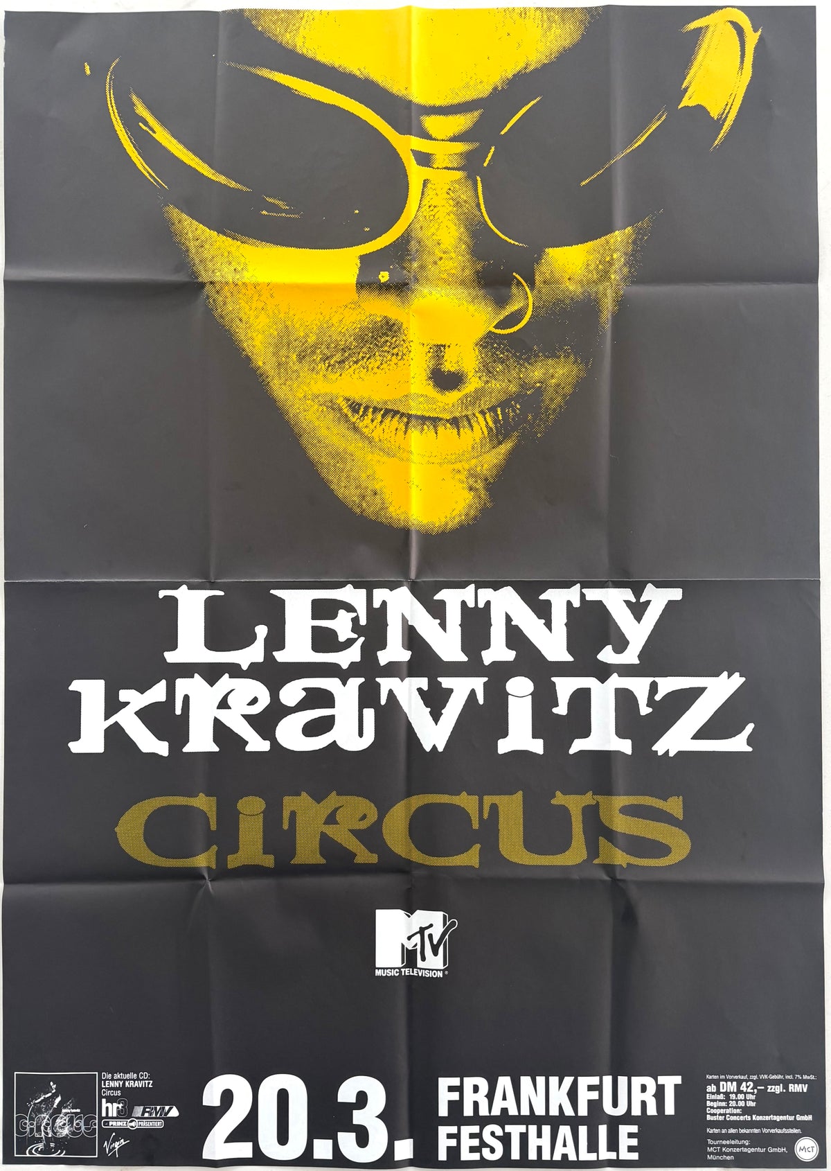 Original Vintage Lenny Kravitz Concert Poster, 1995