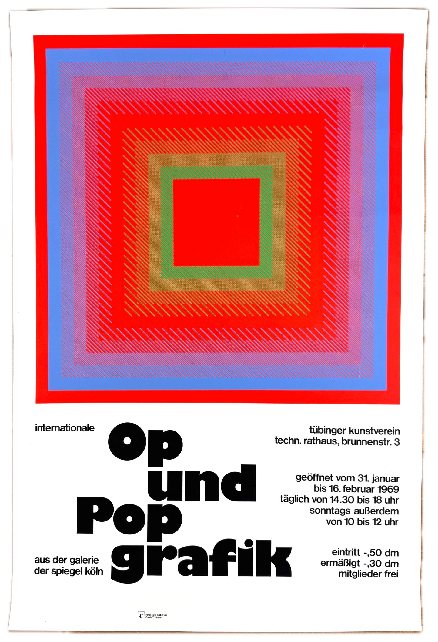 Original Vintage Anuszkiewicz Silkscreen - Op und Pop Grafik - Art Exhibition Poster, 1969