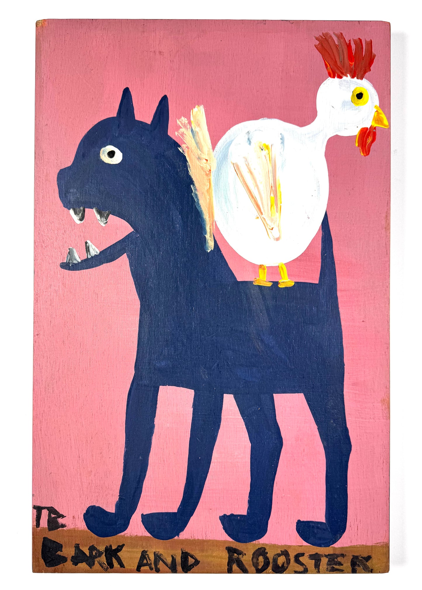 Tim Brown Painting - Bark and Rooster, 1980s