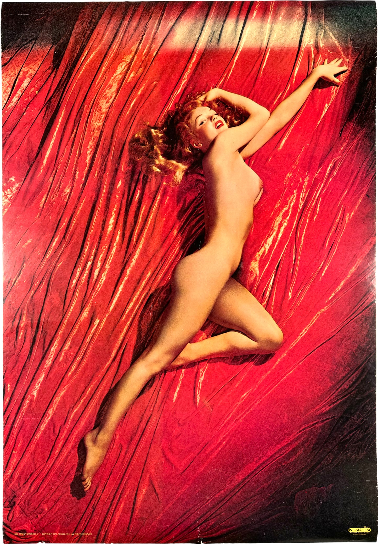 Framed Original Vintage Marilyn Monroe Nude Affiche - 1974