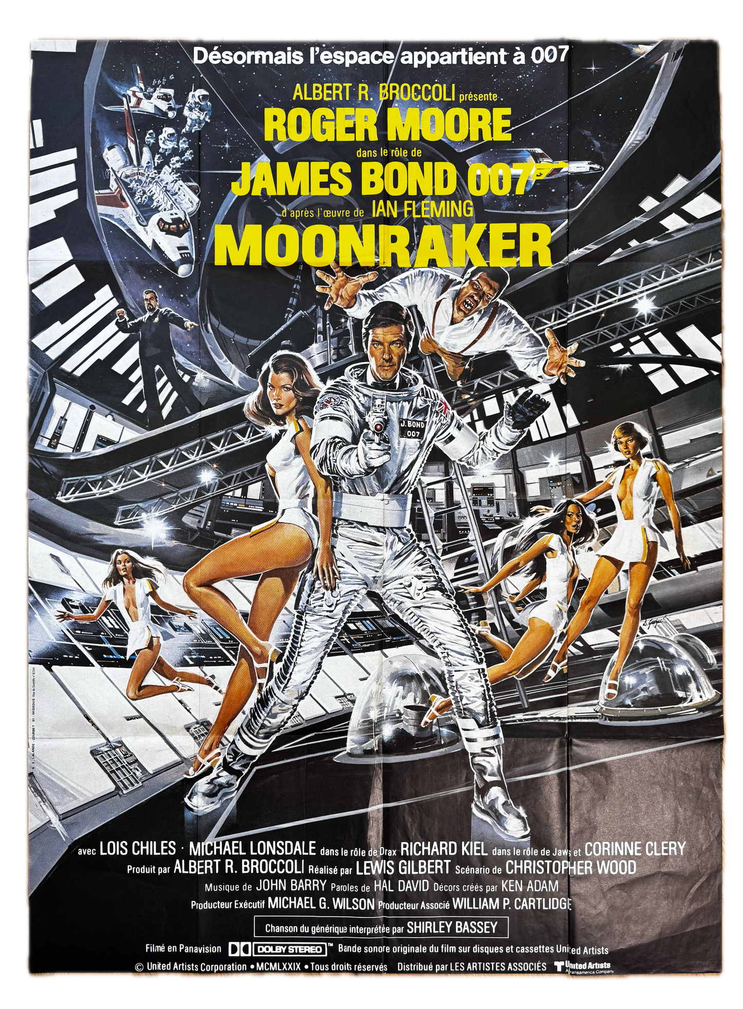 Original Vintage James Bond Moonraker Poster – 1st edition Large Cinema Poster, 1979