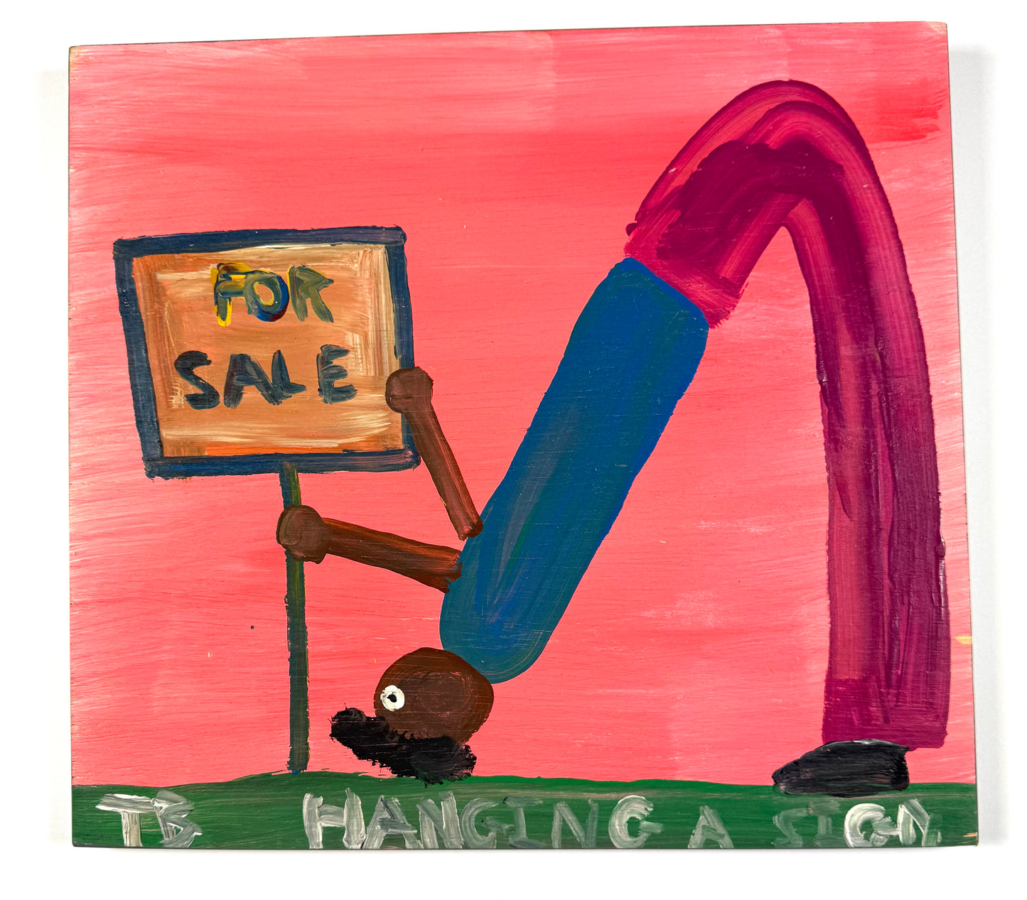 Tim Brown Painting - Hanging a Sign, 1980s