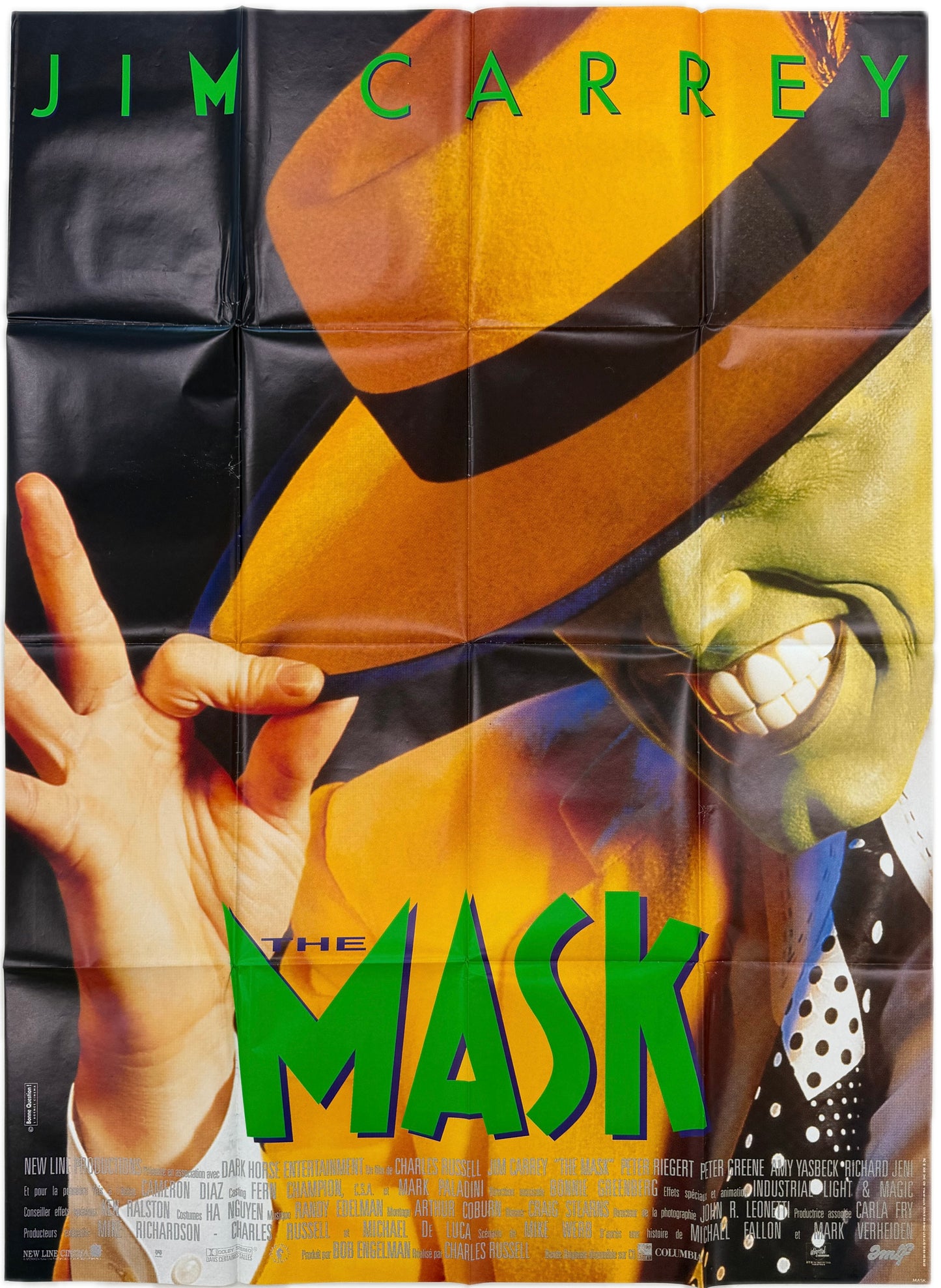 Large Original Vintage The Mask Cinema Poster, 1994