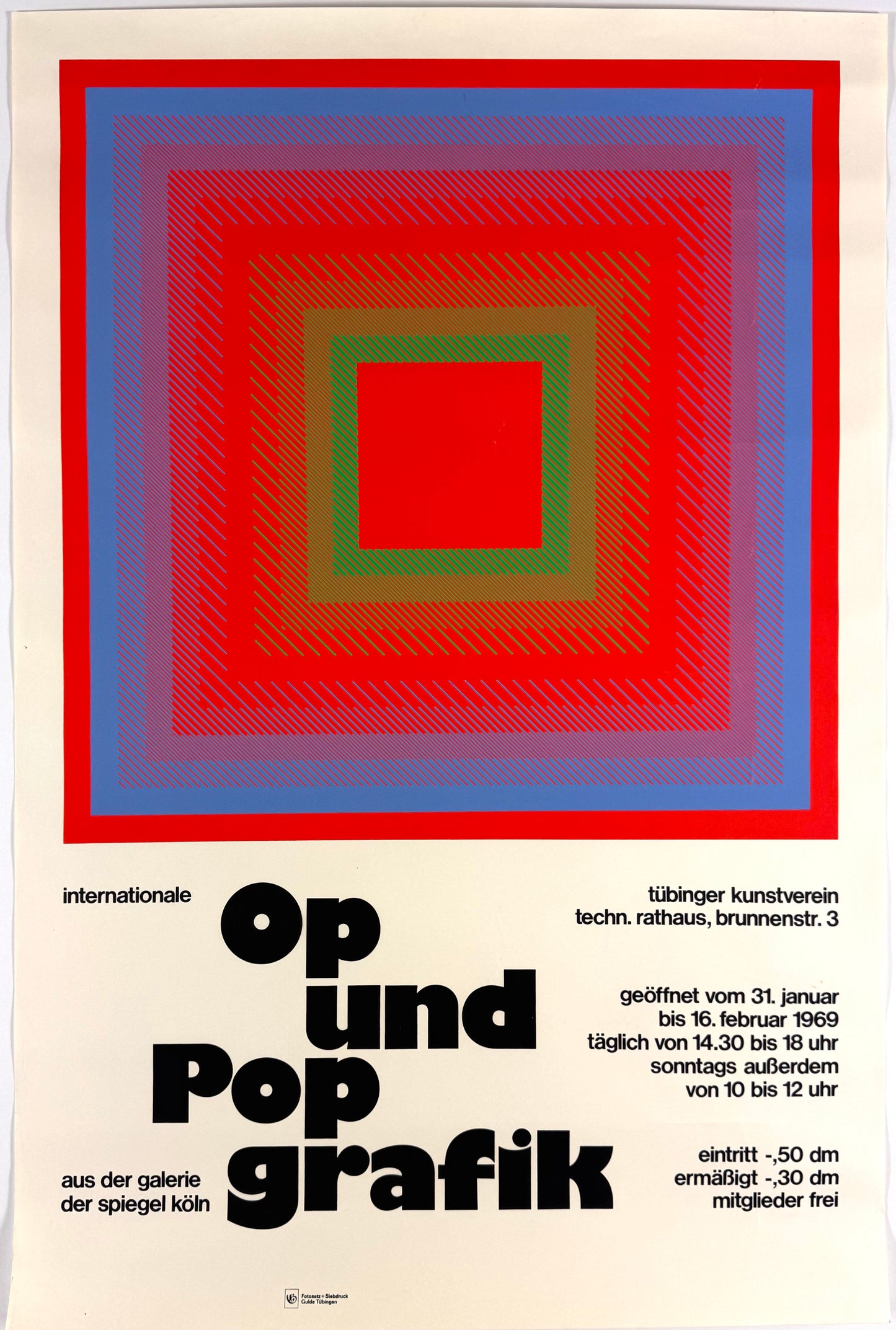 Original Vintage Anuszkiewicz Silkscreen - On und Pop Grafik - Art Exhibition Poster, 1969