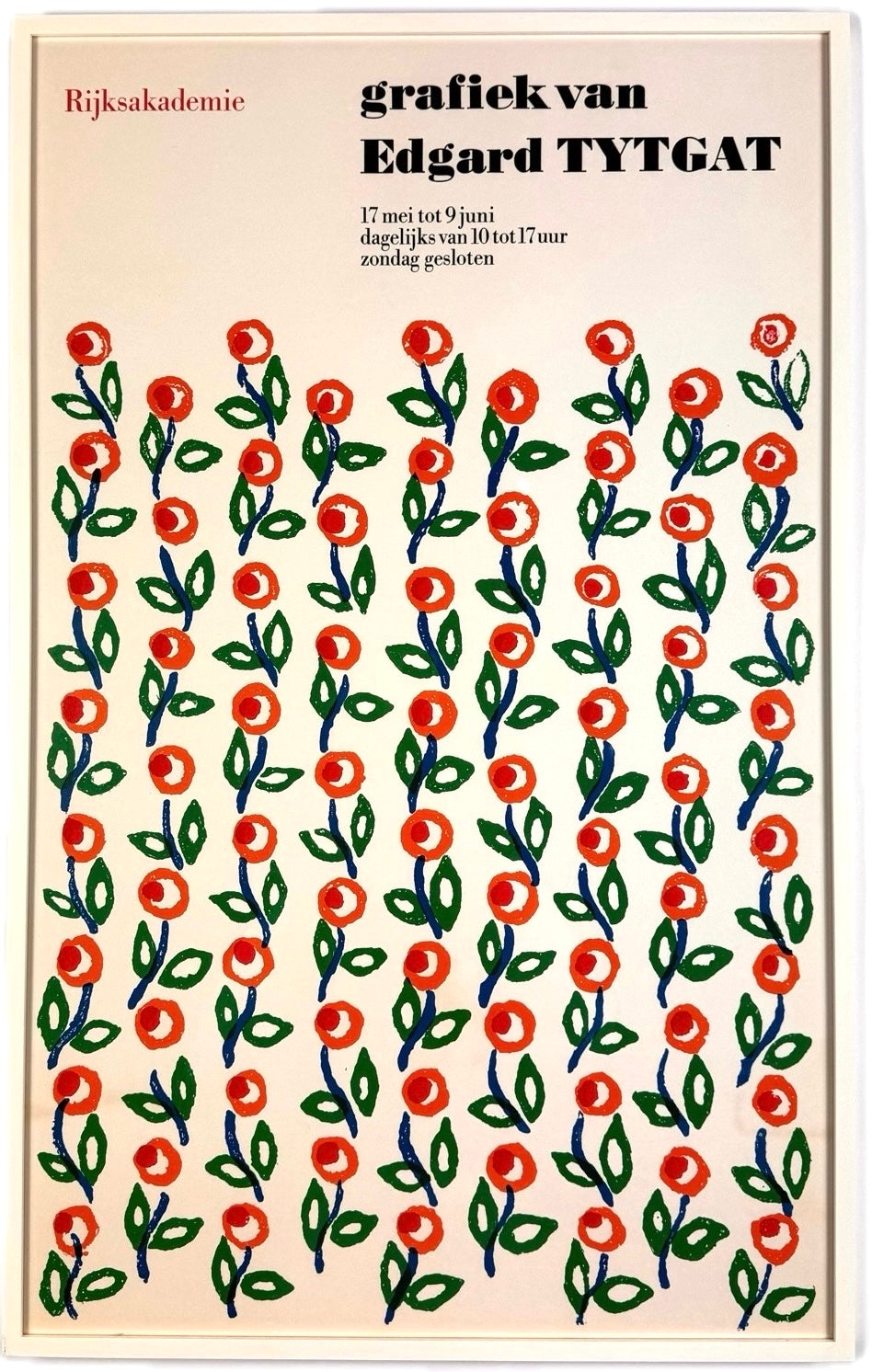 Framed Original Vintage Edgard Tytgat Poster - Rijksakademie, 1969