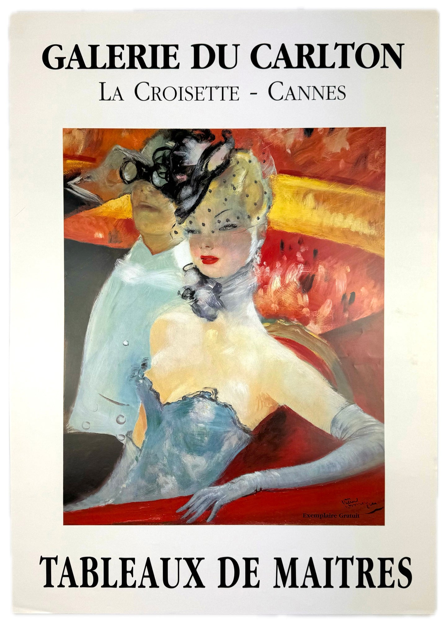 Original Vintage Jean Gabriel Domergue Affiche - 1950 - Couple au theâtre