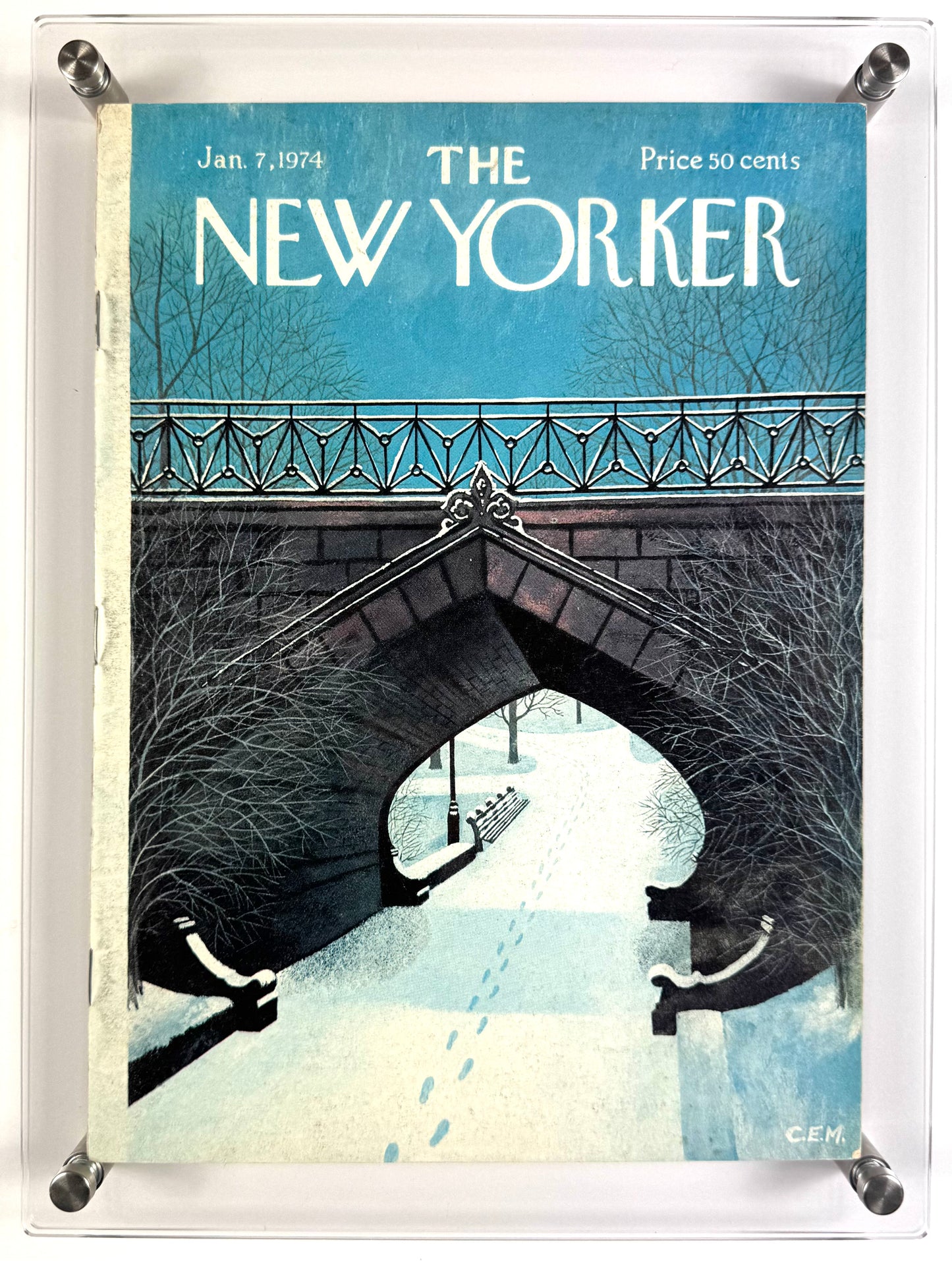 Framed Vintage The New Yorker Magazine, Jan. 7, 1974