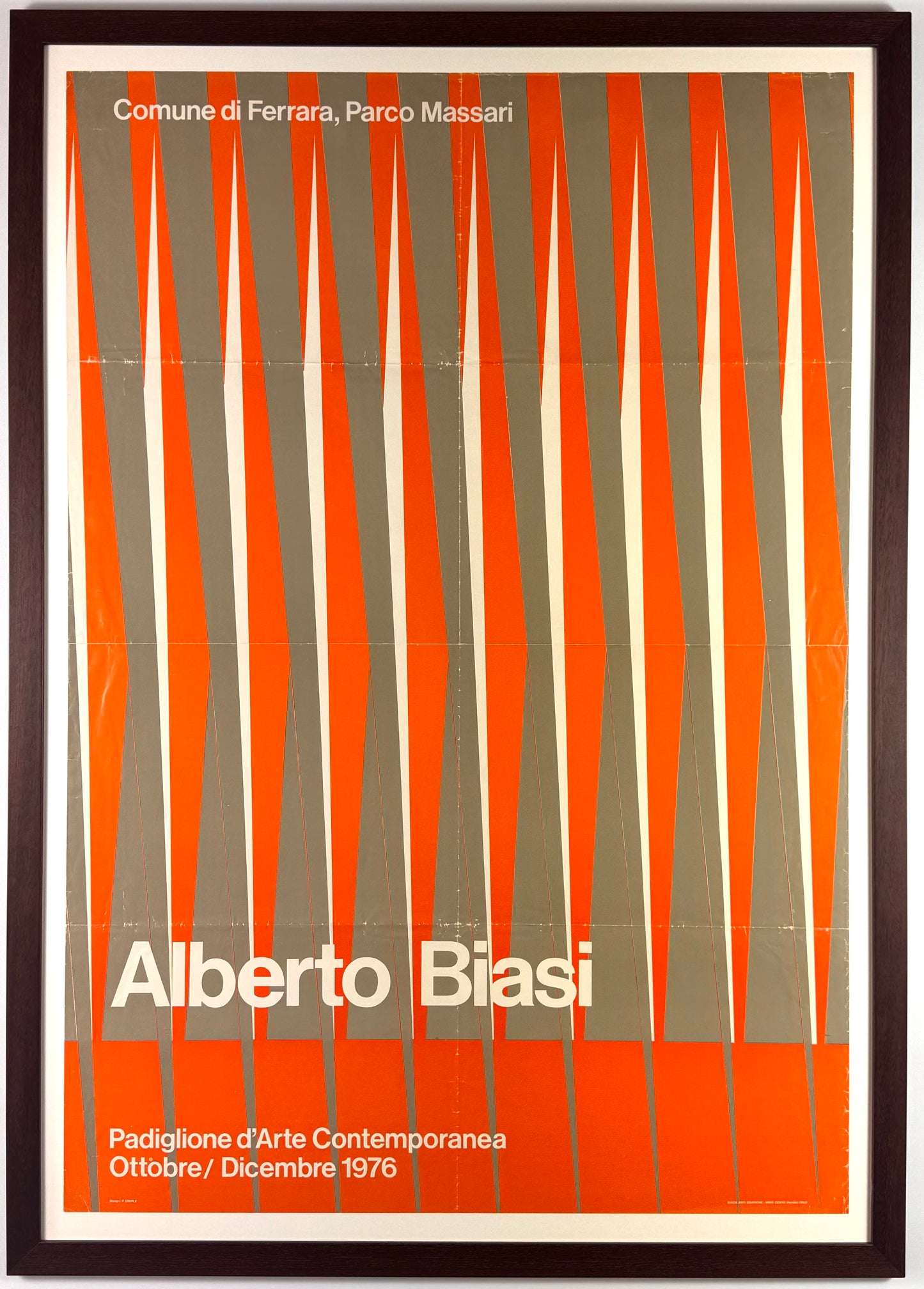 Framed Original Alberto Biasi Poster, 1976