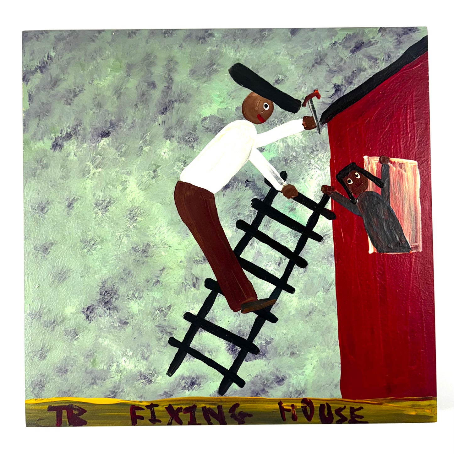 Tim Brown Painting - Fixing House, 1980s
