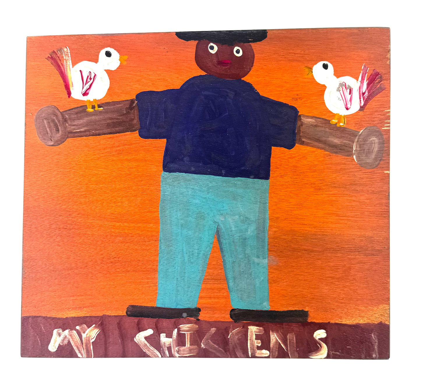 Tim Brown Painting - My Chickens, 1980s