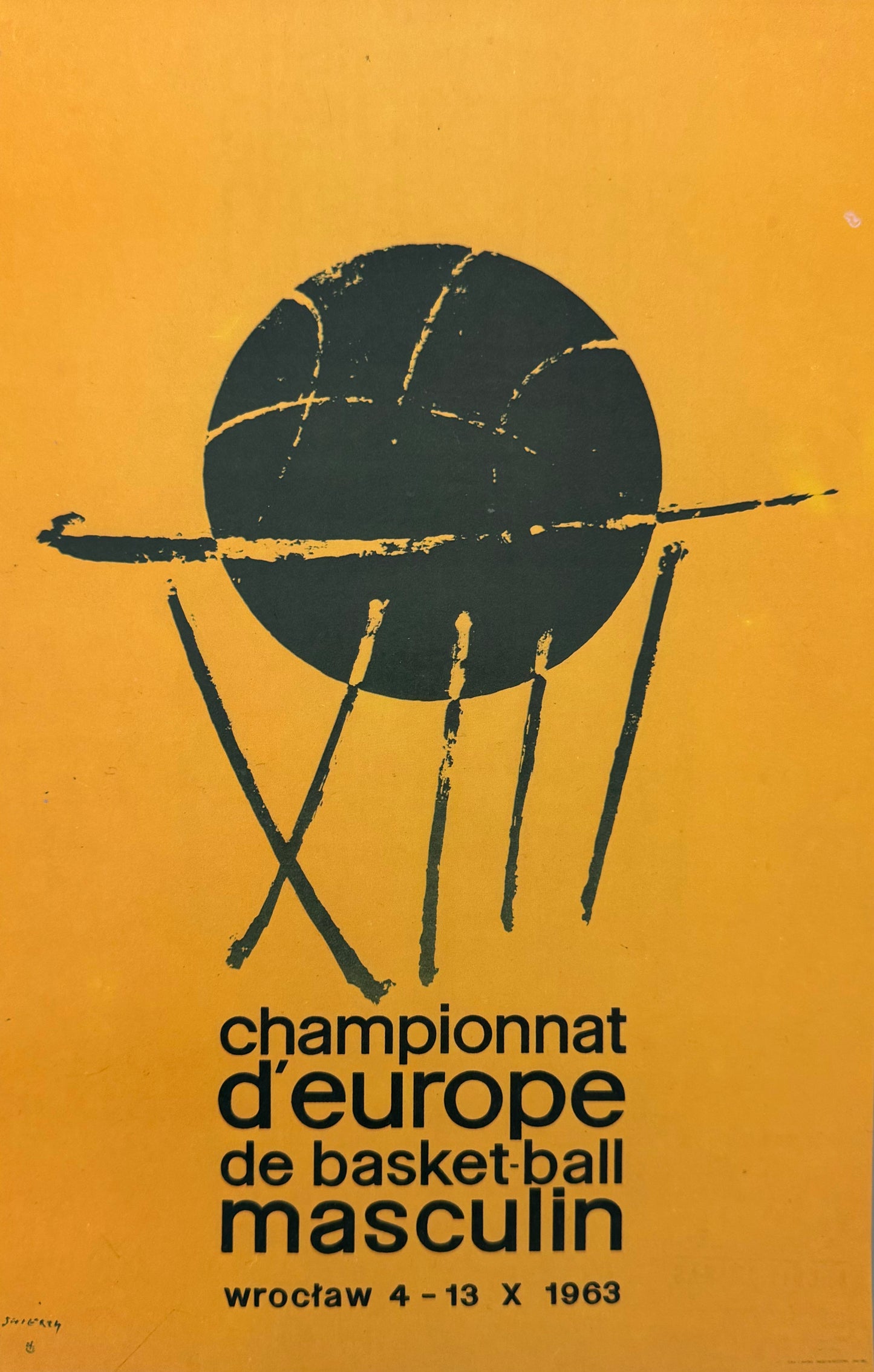 Original Vintage Swierzy Affiche - Europe Basketball Championship - 1966