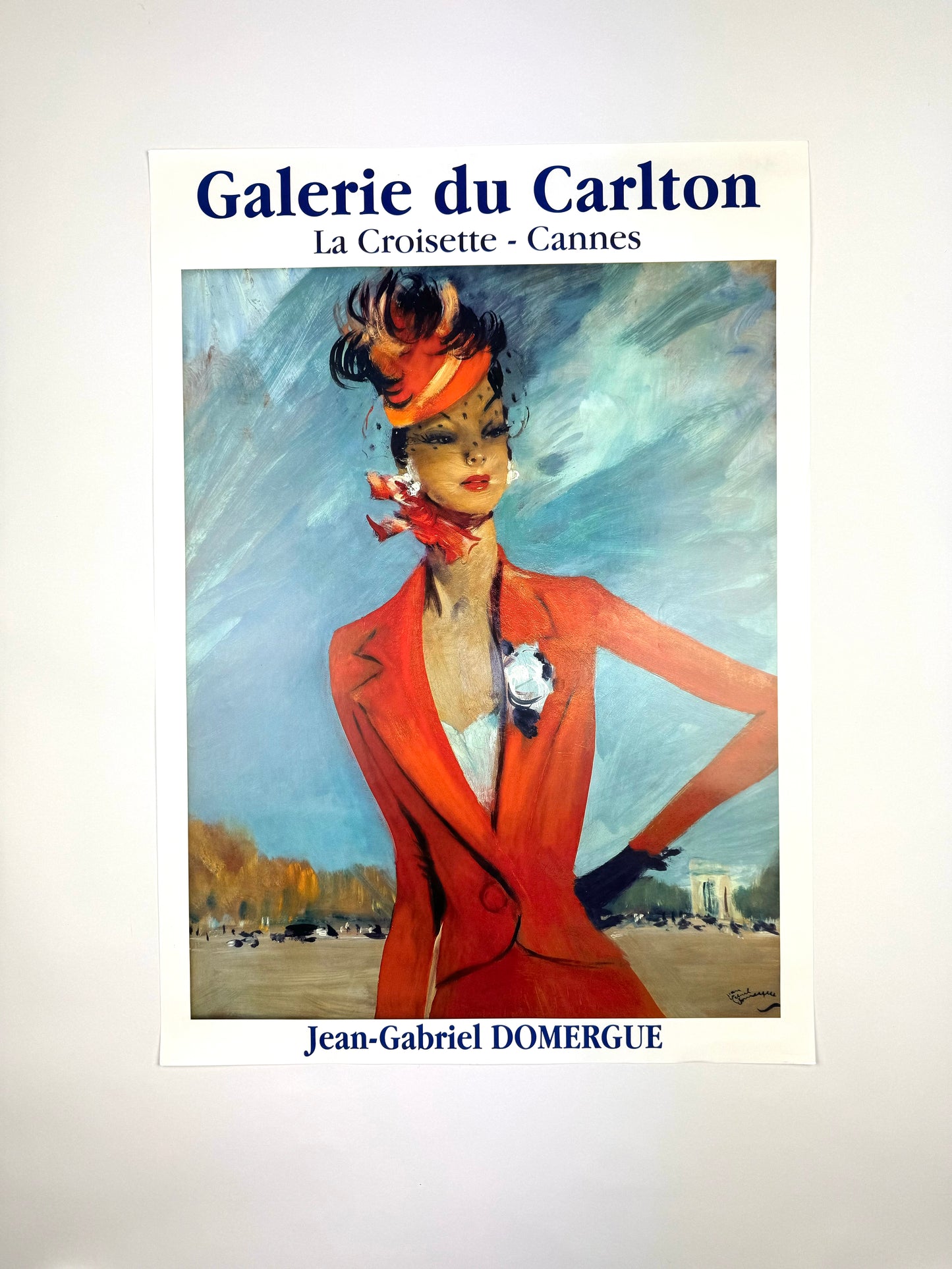 Original Vintage Jean Gabriel Domergue Affiche - Galerie du Carlton La Croisette - 1950s