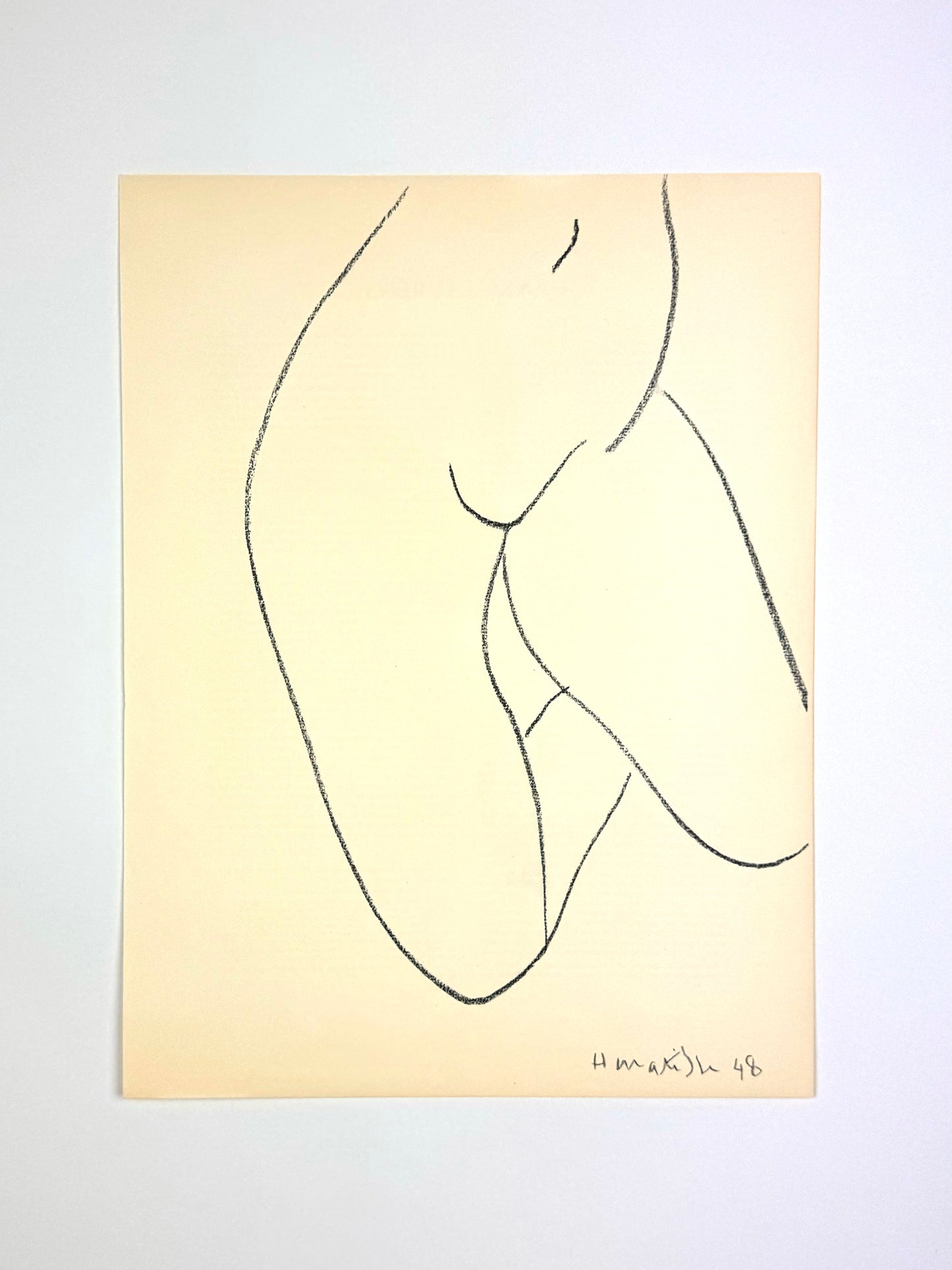 Framed Original Henri Matisse Lithograph - Femme Nue - 1948