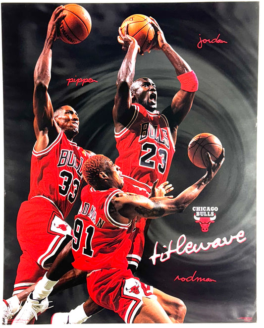 Original Chicago Bulls Poster - Running Of The Bulls, 1996
