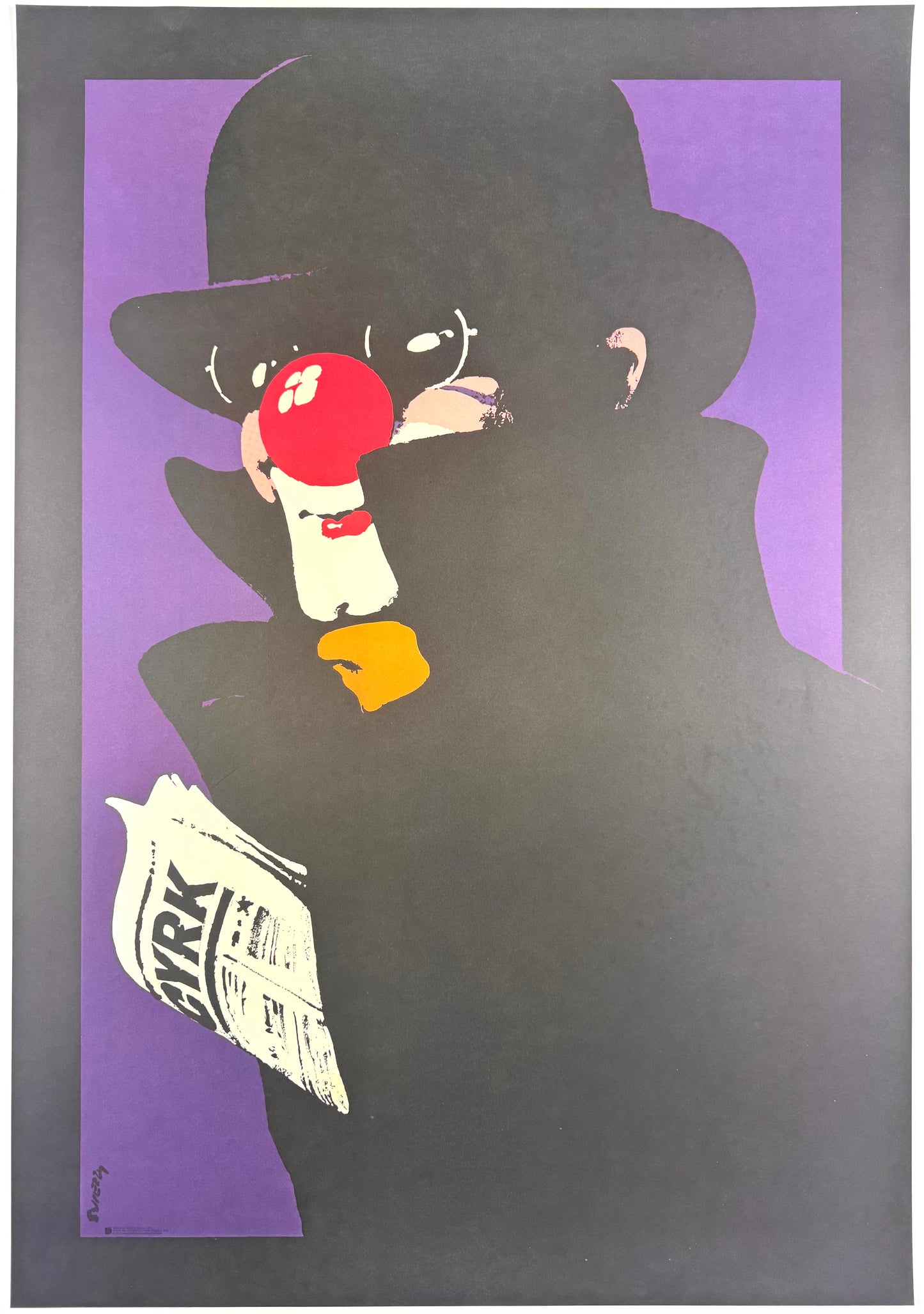Waldemar Świerzy Poster - Clown, 1985
