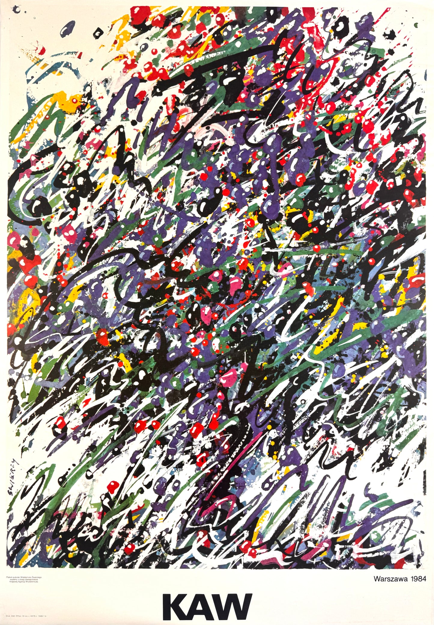 Original Waldemar Swierzy Poster, KAW - National Publishing Agency - 1984
