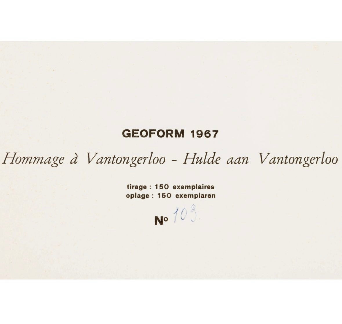 Framed Original Vintage Marcel Henri Vendren Silkscreen - Geoform, 1967