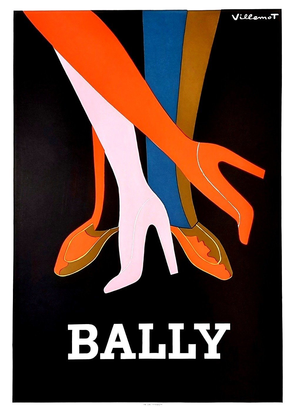 Original Vintage Bernard Villemot - Bally Scarpe - 1990