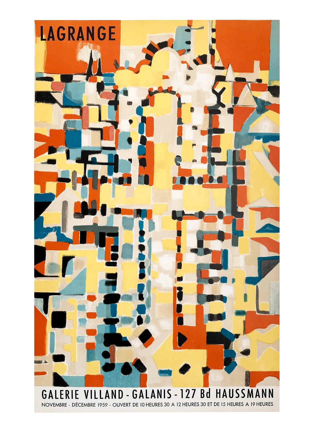 Original Jacques Lagrange Exhibition Poster - Galerie Villand - 1959