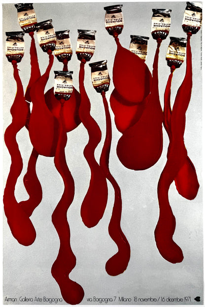 Original Vintage Arman Poster – Galeria Arte Borgogna, Milan (1971)