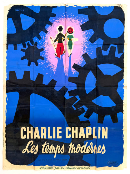 Original Vintage Charlie Chaplin Large Cinema Affiche, 1950s.