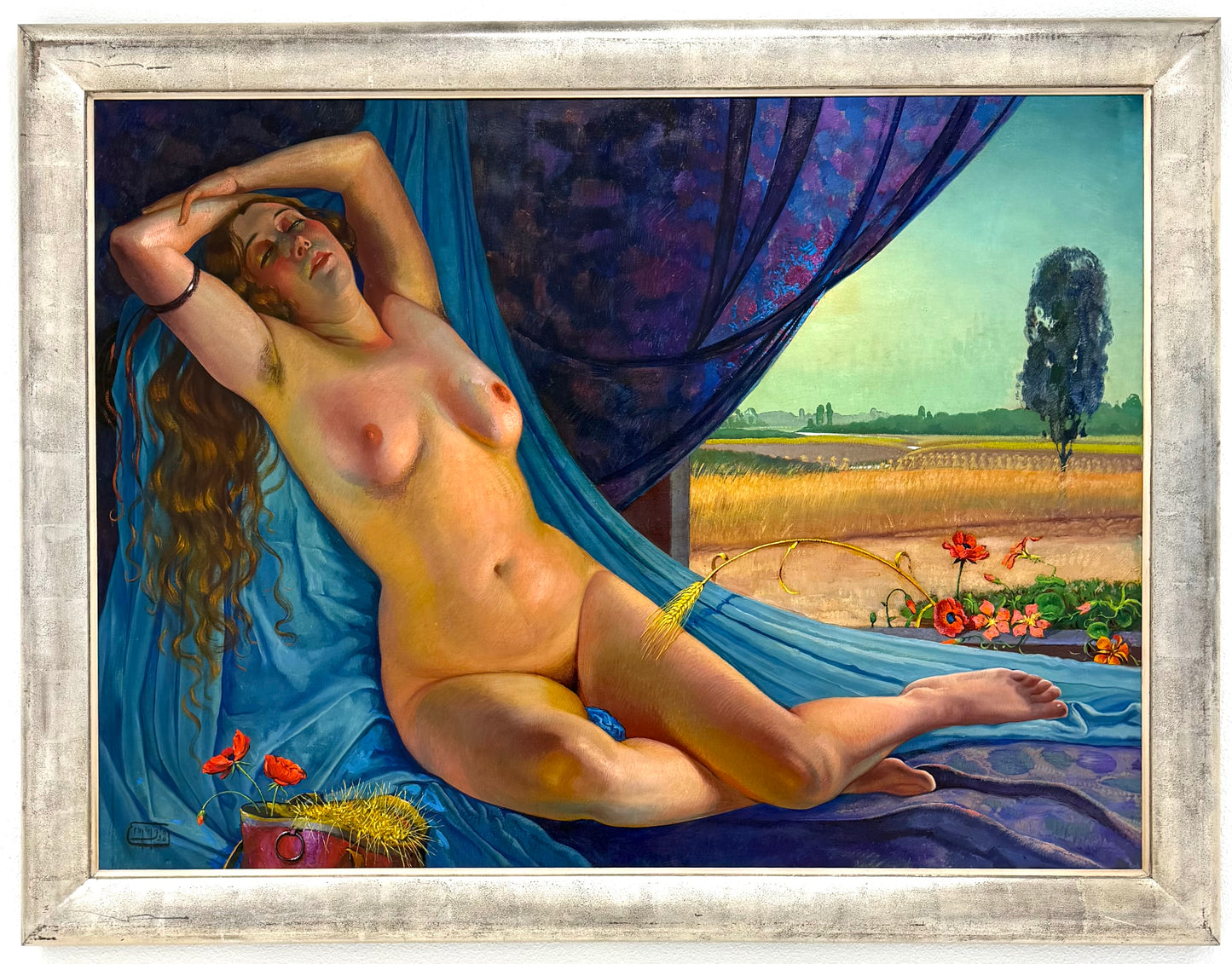 Frans van Ermengem Painting, Naakt Korenaar, 1926