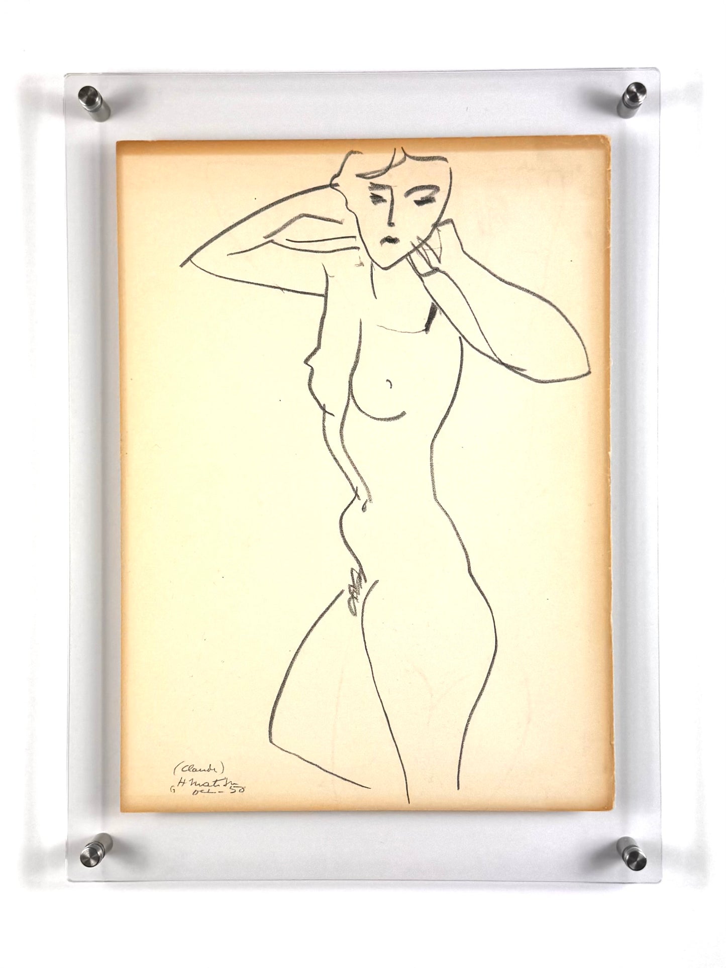 Framed Original Henri Matisse Lithograph - Femme Nue - 1952