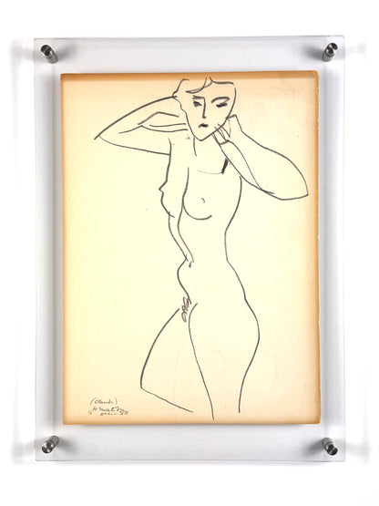 Framed Original Henri Matisse Lithograph - Femme Nue - 1952