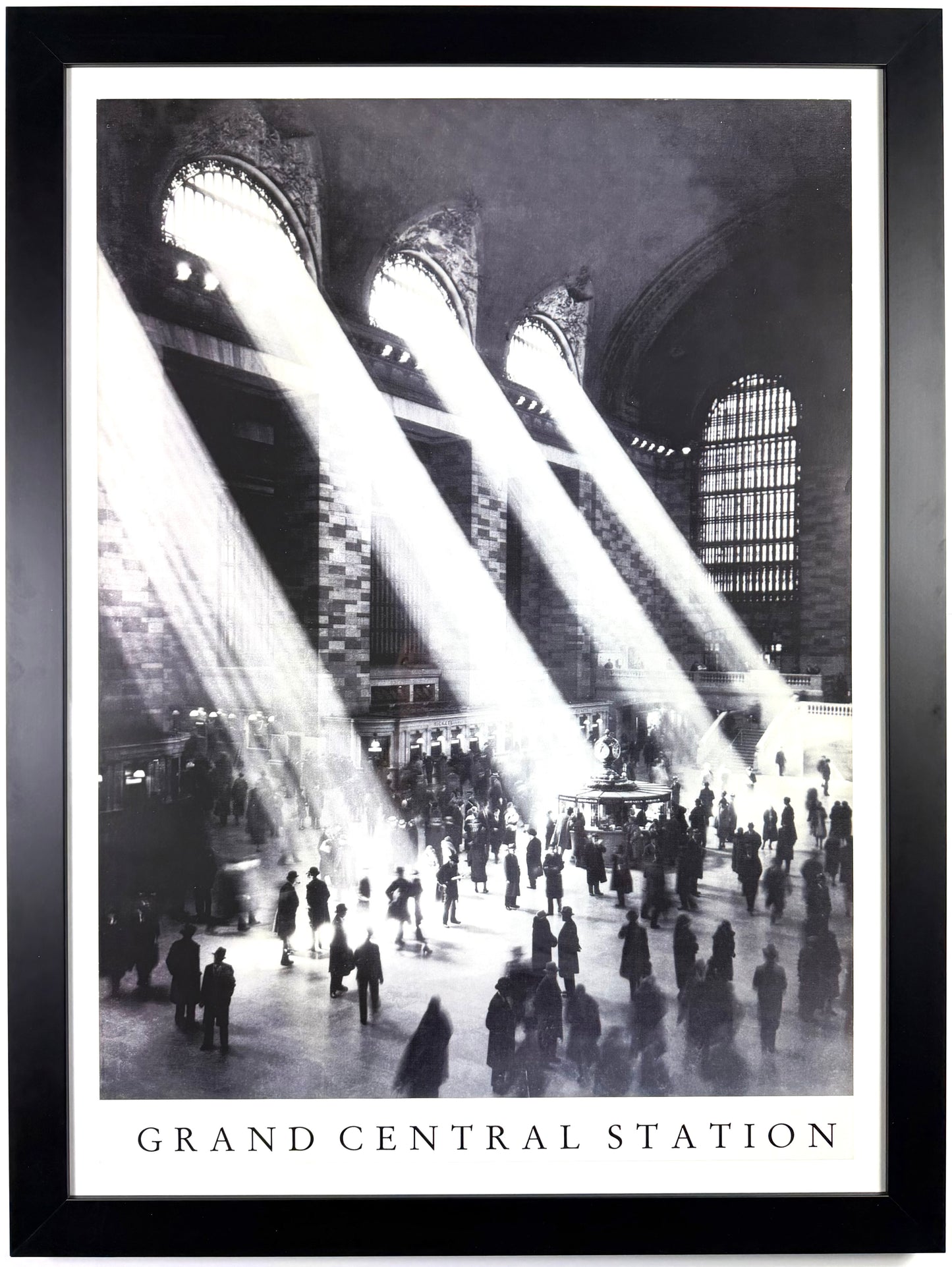 Framed Original Vintage Grand Central Station New York Poster 60s/70s, (after Hal Morey c. 1930s photograph)