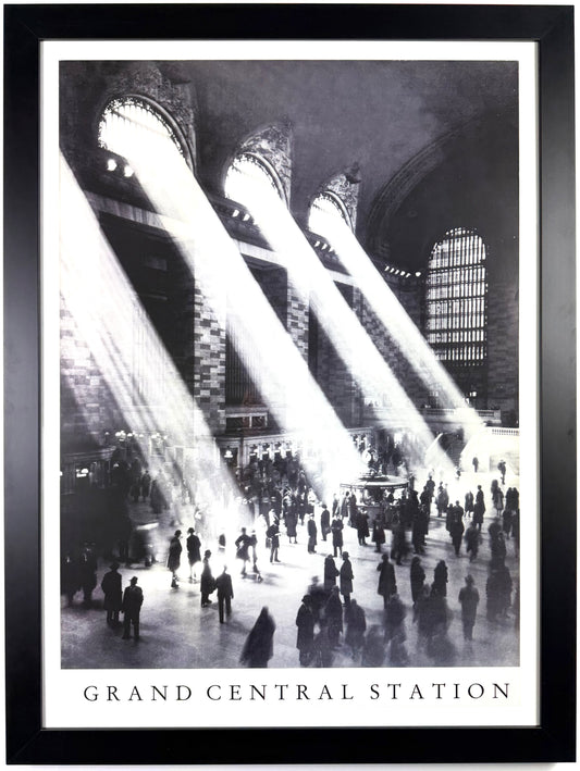 Framed Original Vintage Grand Central Station New York Poster 60s/70s, (after Hal Morey c. 1930s photograph)
