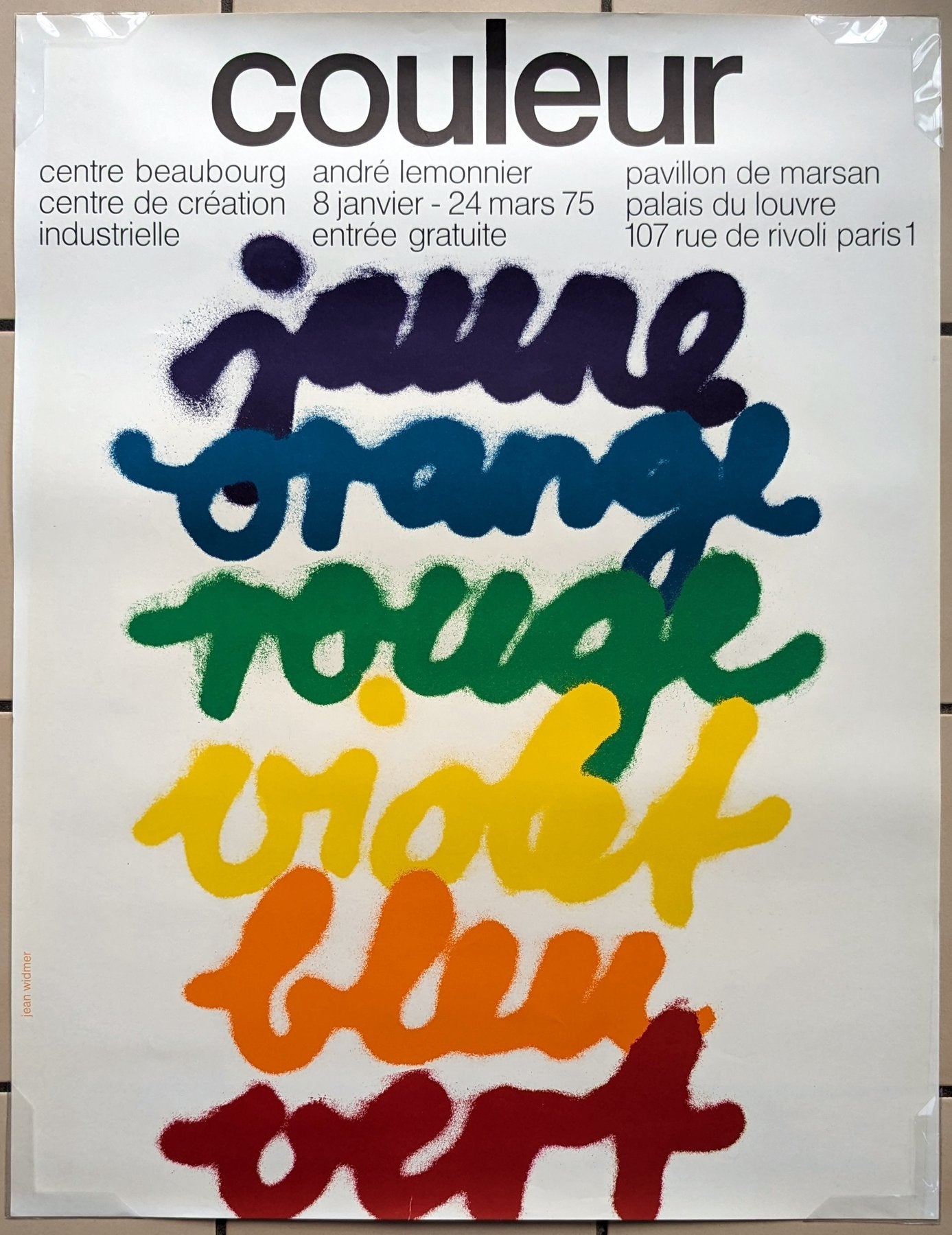 Framed Original Jean Widmer Screen Print - Couleur - 1975