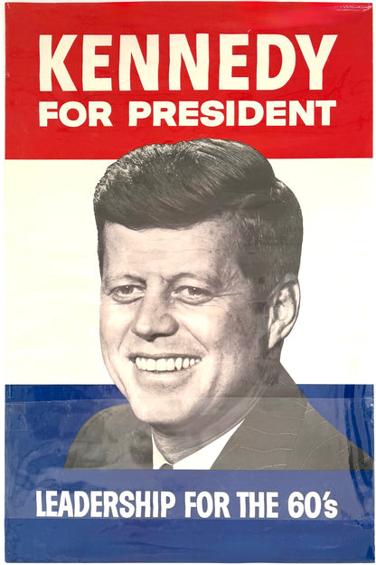Original Vintage John F. Kennedy, Leadership for the 60’s, Campaign Poster