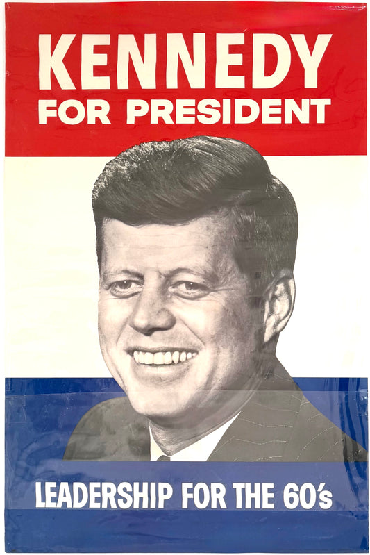 Original Vintage John F. Kennedy, Leadership for the 60’s, Campaign Poster