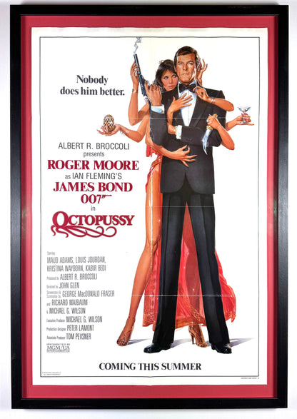 Framed Original Vintage James Bond 007 - Octopussy - One Sheet Film Movie Poster, 1983