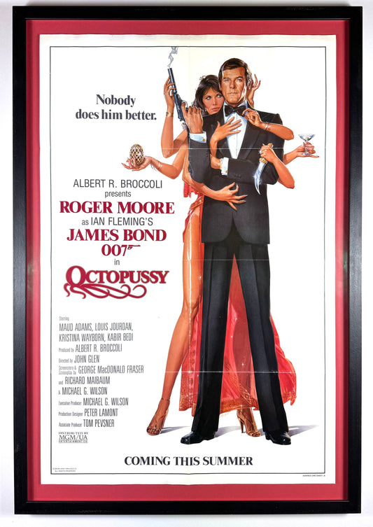 Framed Original James Bond 007 - Octopussy - One Sheet Film Movie Poster, 1983