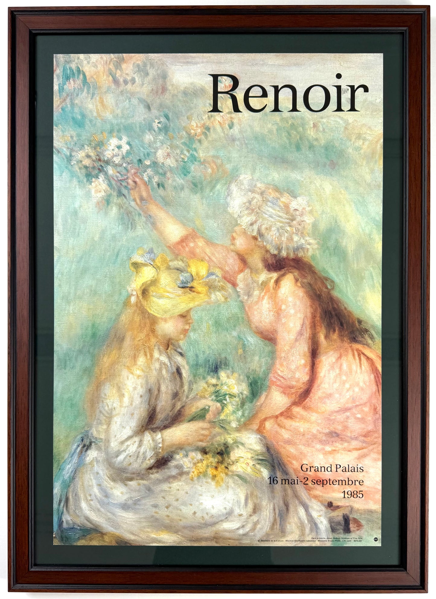 Framed Original Vintage Renoir 'Dans la Prairie' Poster - Grand Palais in Paris, 1985