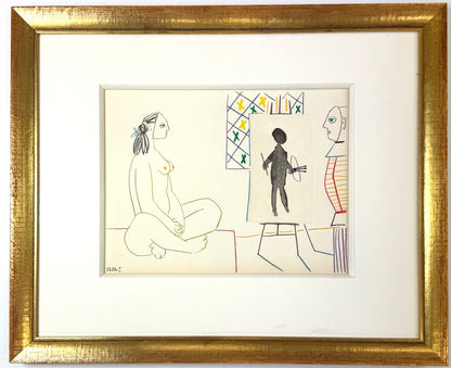Framed Original Pablo Picasso Lithograph - La Comédie Humaine, 1954
