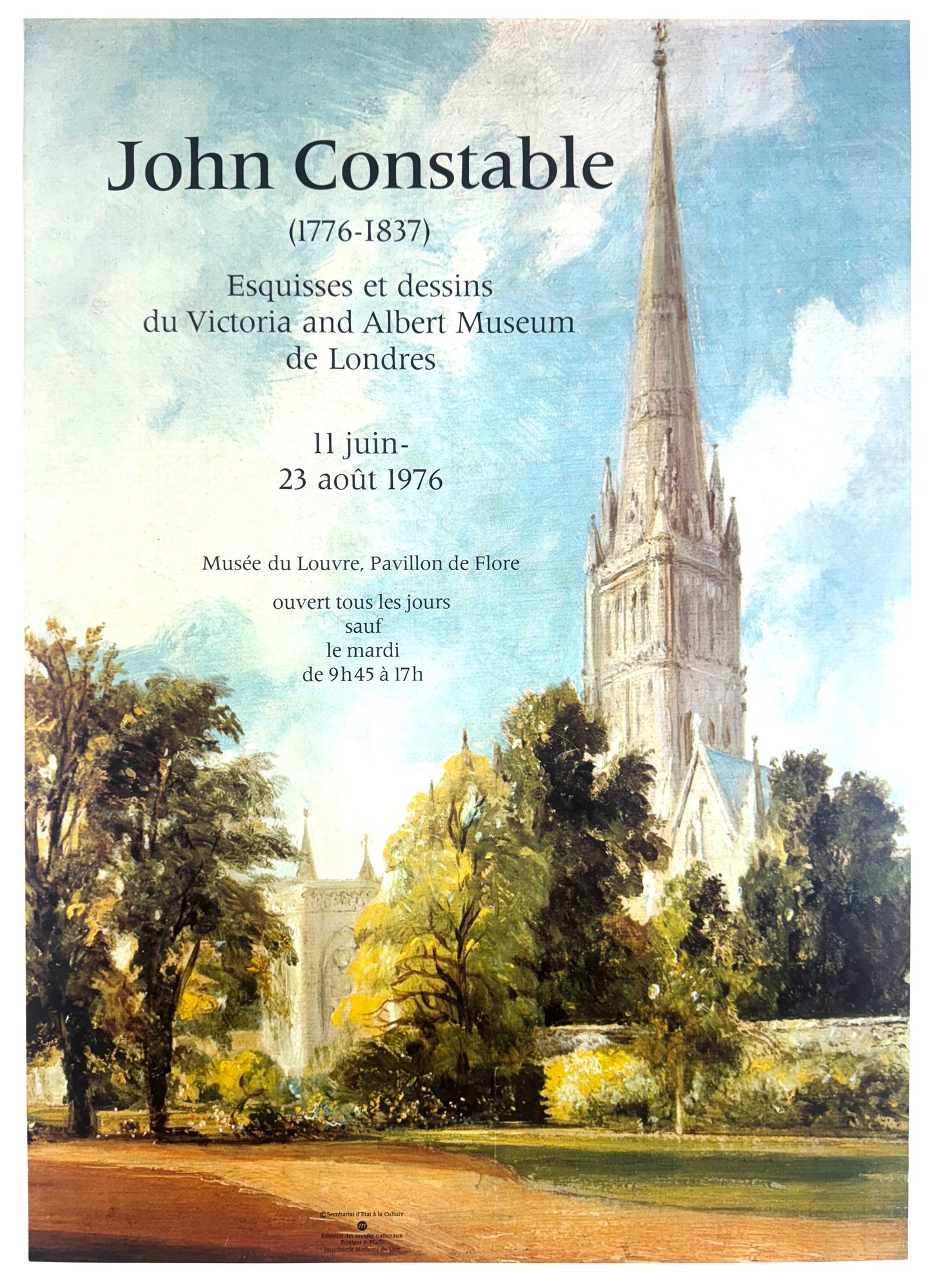 Original Vintage John Constable Exhibition Poster, 1976