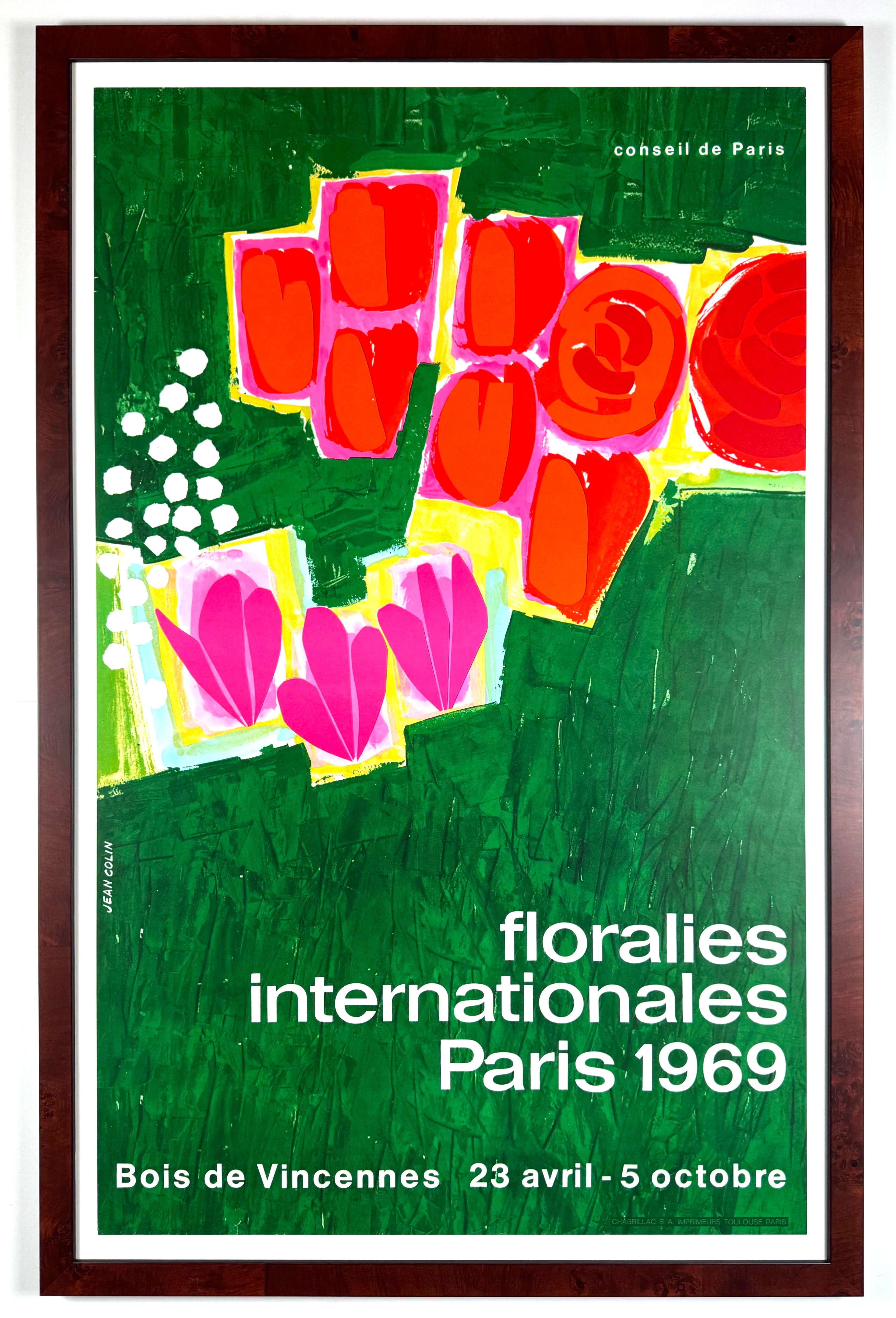 Framed Original Vintage Jean Colin Affiche - Floralies