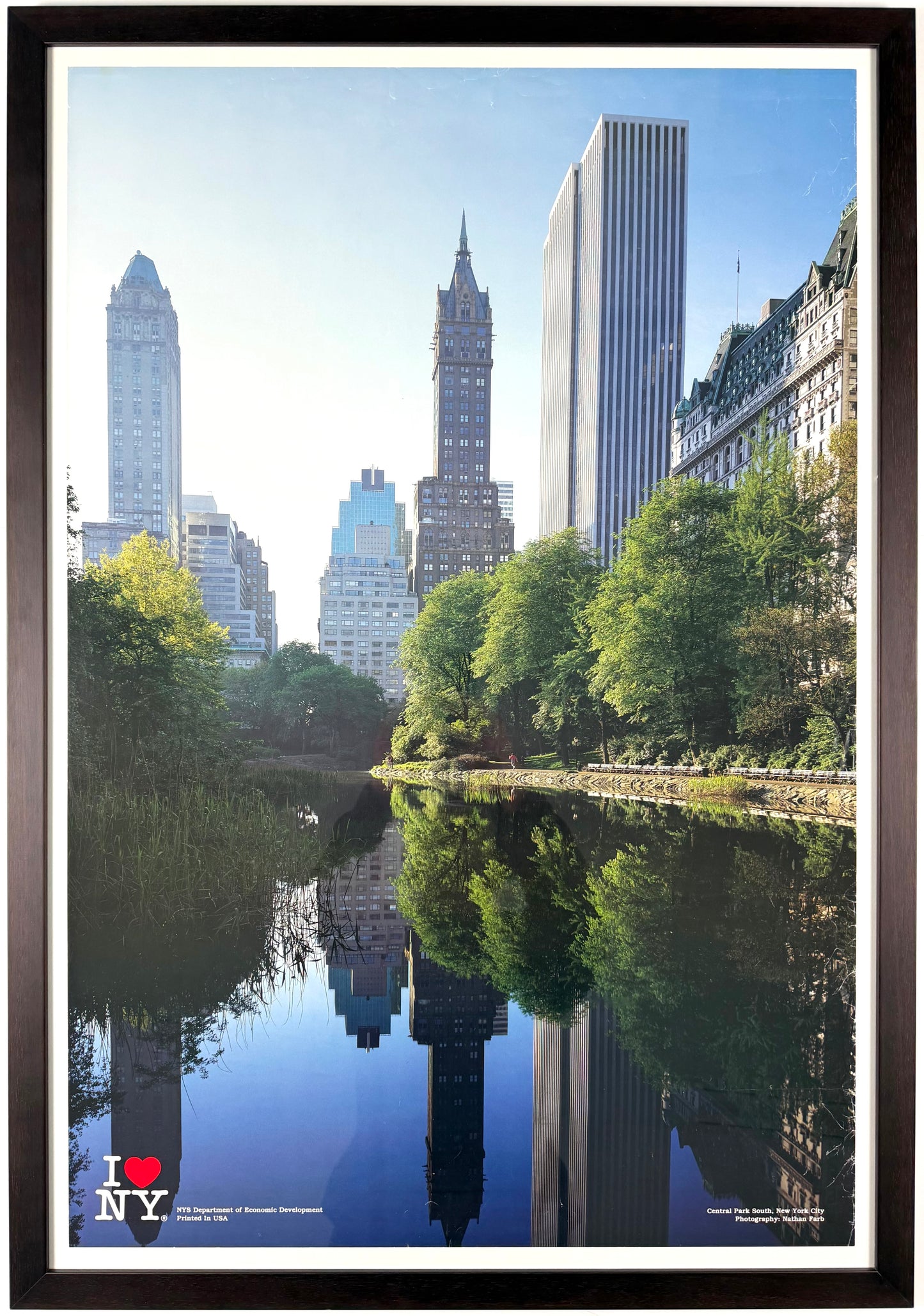 Framed Original Vintage ‘I LOVE NY’ Poster - Central Park, 1980