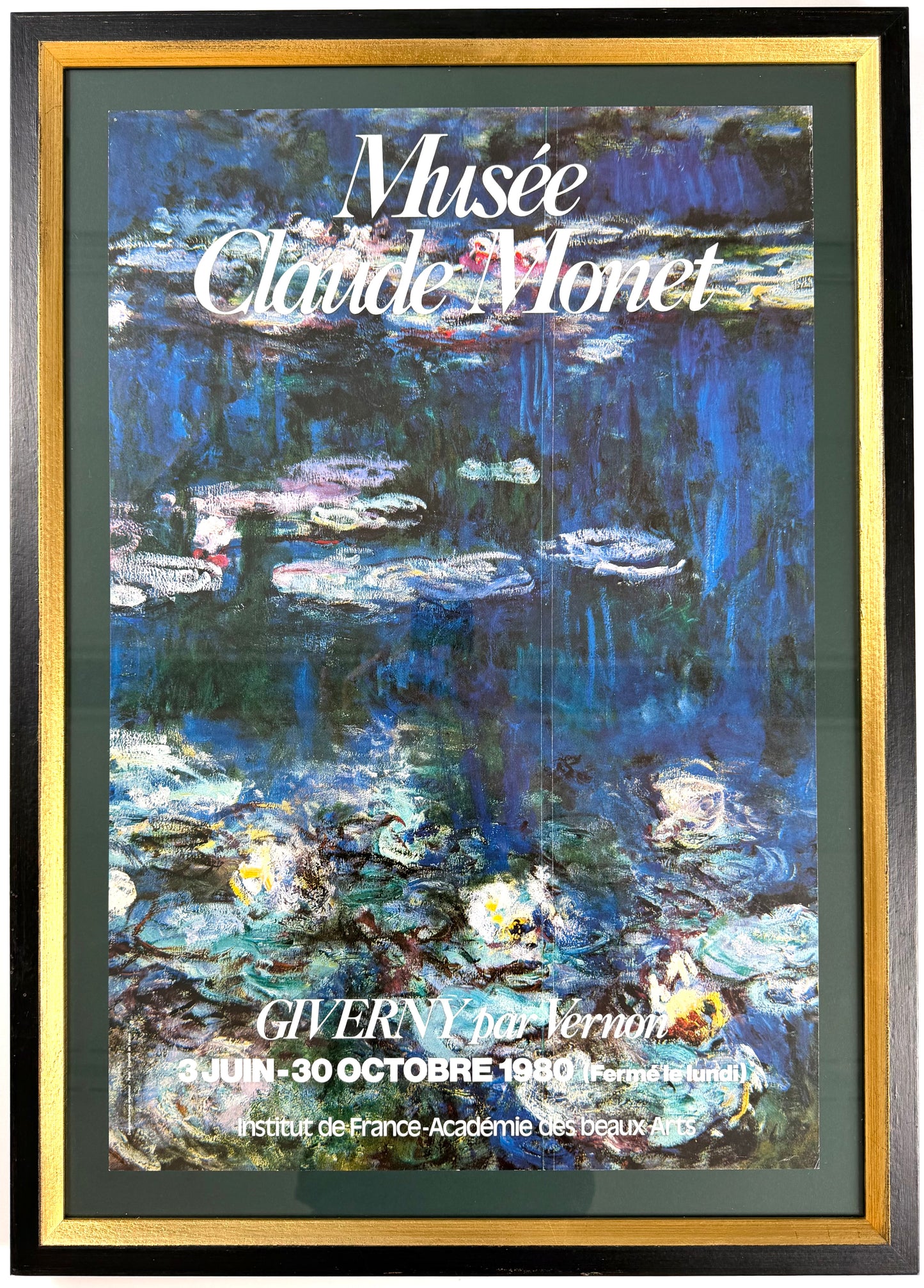 Framed Original Vintage Claude Monet Exhibition Poster, 1980