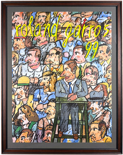 Framed Original Vintage Antonio Segui Poster - Roland Garros 1999