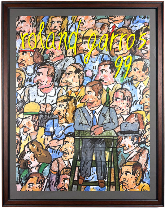 Framed Original Vintage Antonio Segui Poster - Roland Garros 1999