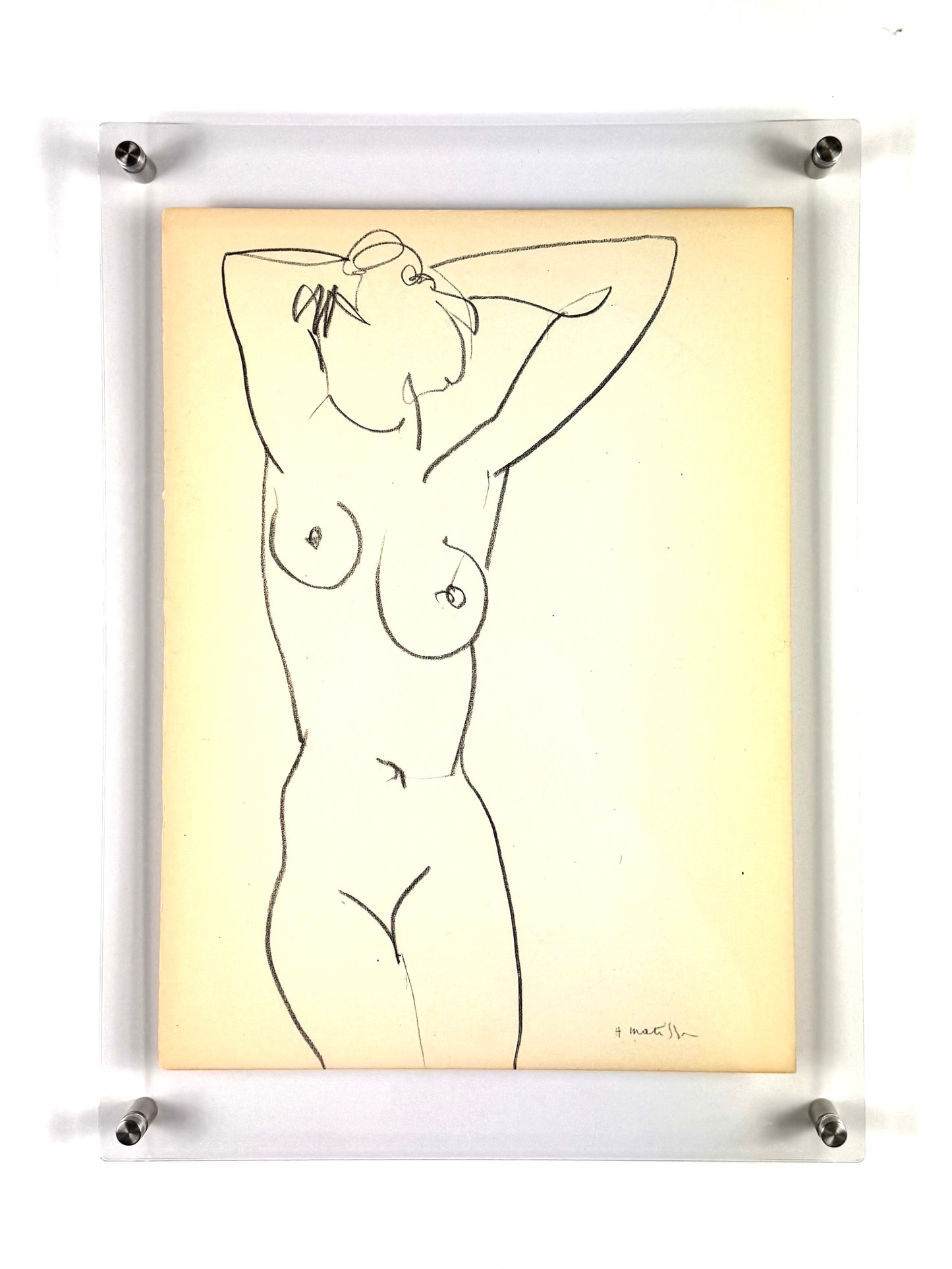 Framed Original Henri Matisse Lithograph - Femme Nue - 1952