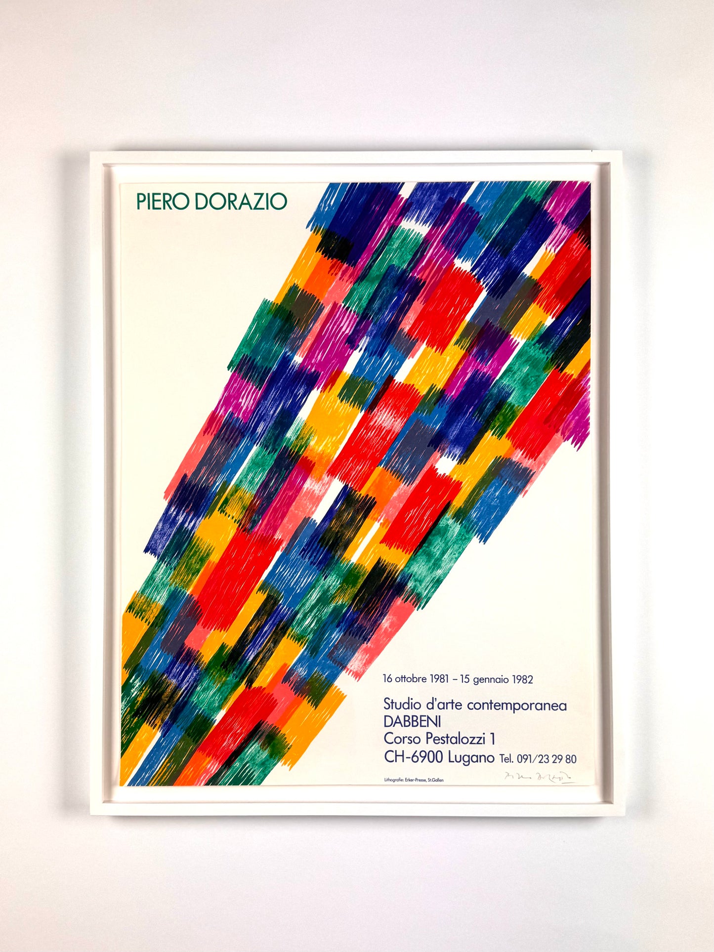 Framed Original Piero Dorazio Lithograph - Handsigned - 1981