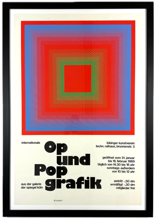 Framed Original Vintage Anuszkiewicz Silkscreen - On und Pop Grafik - Art Exhibition Poster, 1969