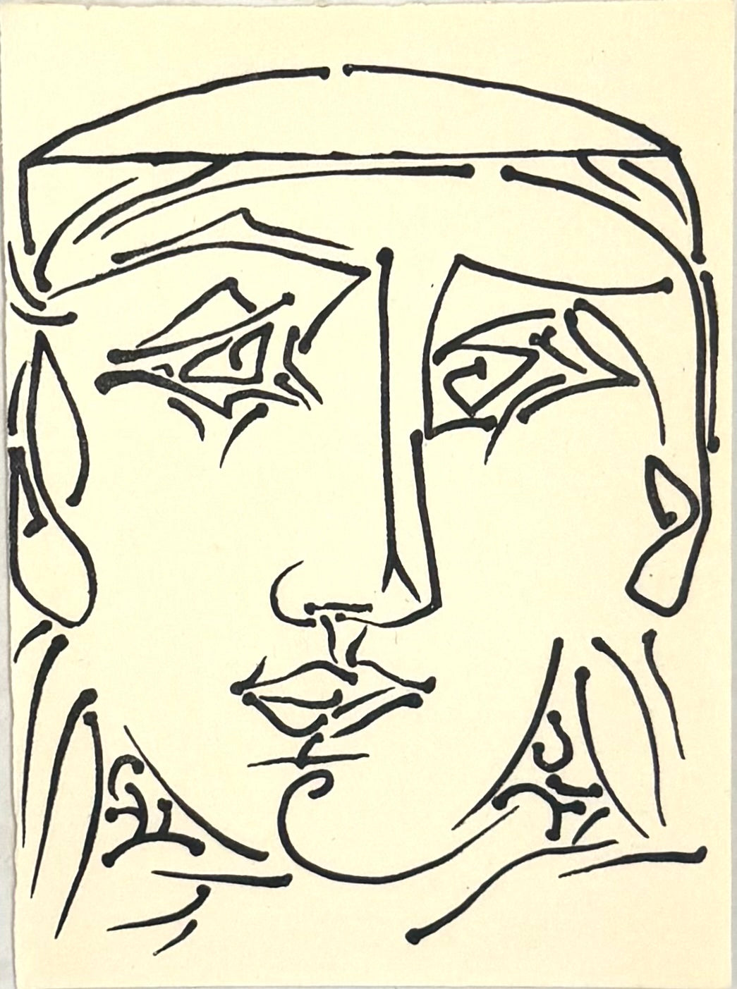 Françoise Gilot (Picasso’s wife), lithograph, 1951.