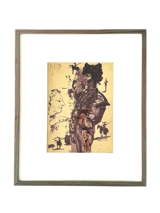 Framed Original Pablo Picasso – El Torero, Lithographic Book Cover, 1959